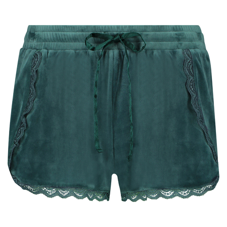 Shorts Velour Lace, Gr&ouml;n