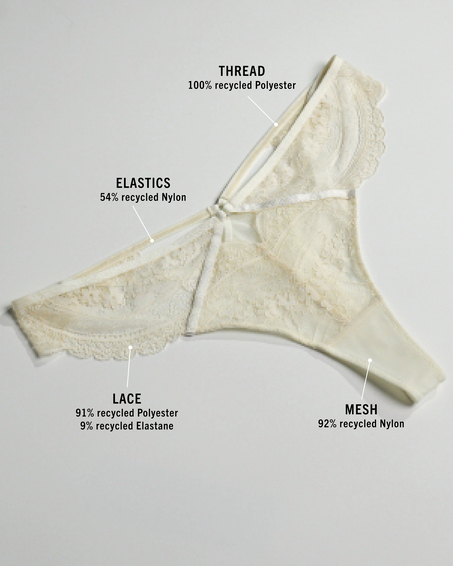 H&ouml;gt skuren stringtrosa Wies, Vit