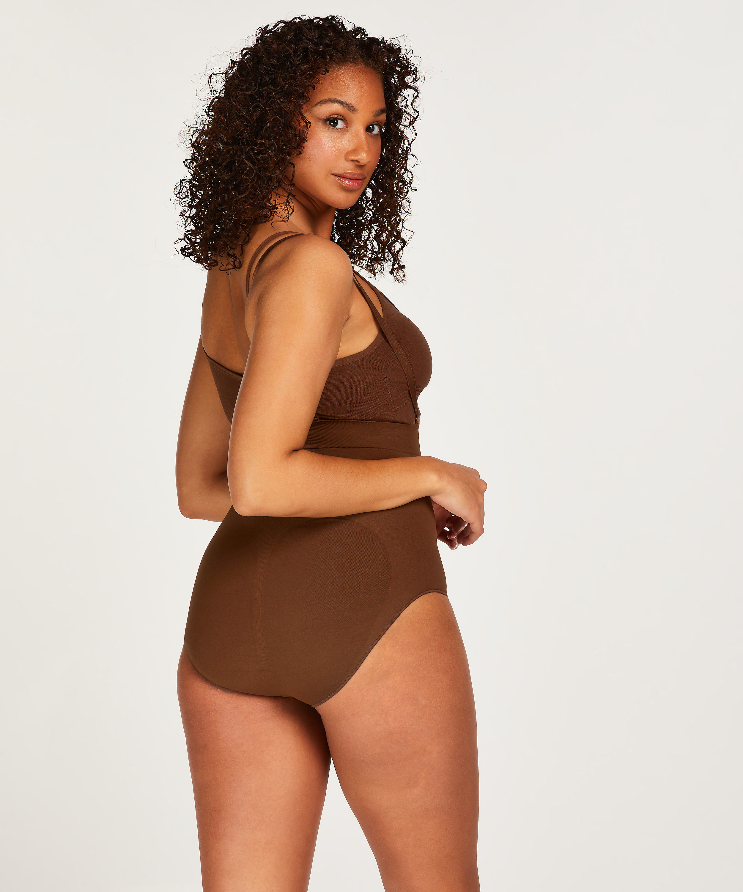 Sömlös förbättrande byxor med hög midja, Röd, main