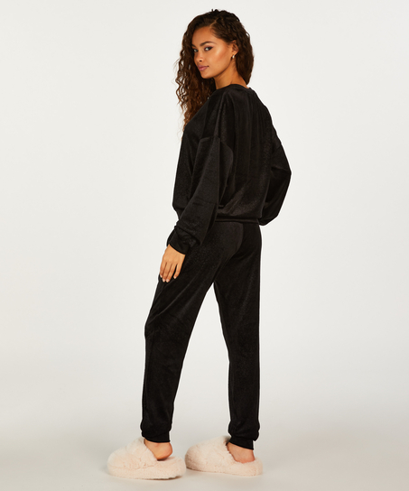 Joggingbyxor Velour, Svart