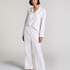 Jacquard Hearts Petite pyjamasbyxor, Vit