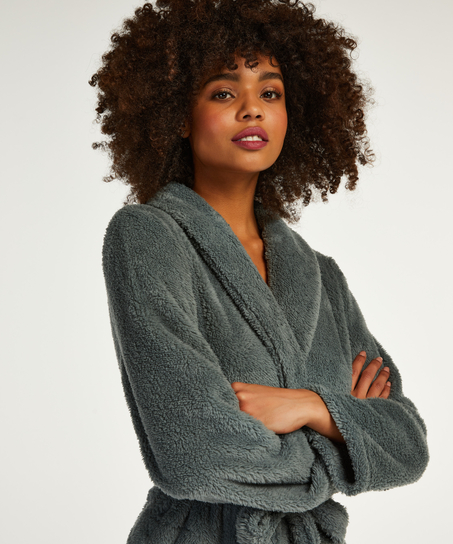 Morgonrock Fleece, Grön