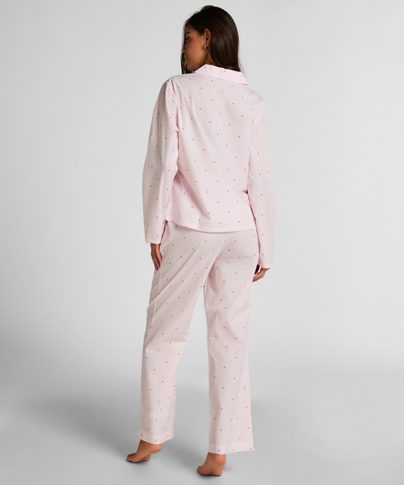 Byxa bomull randig hjärtan, Vit