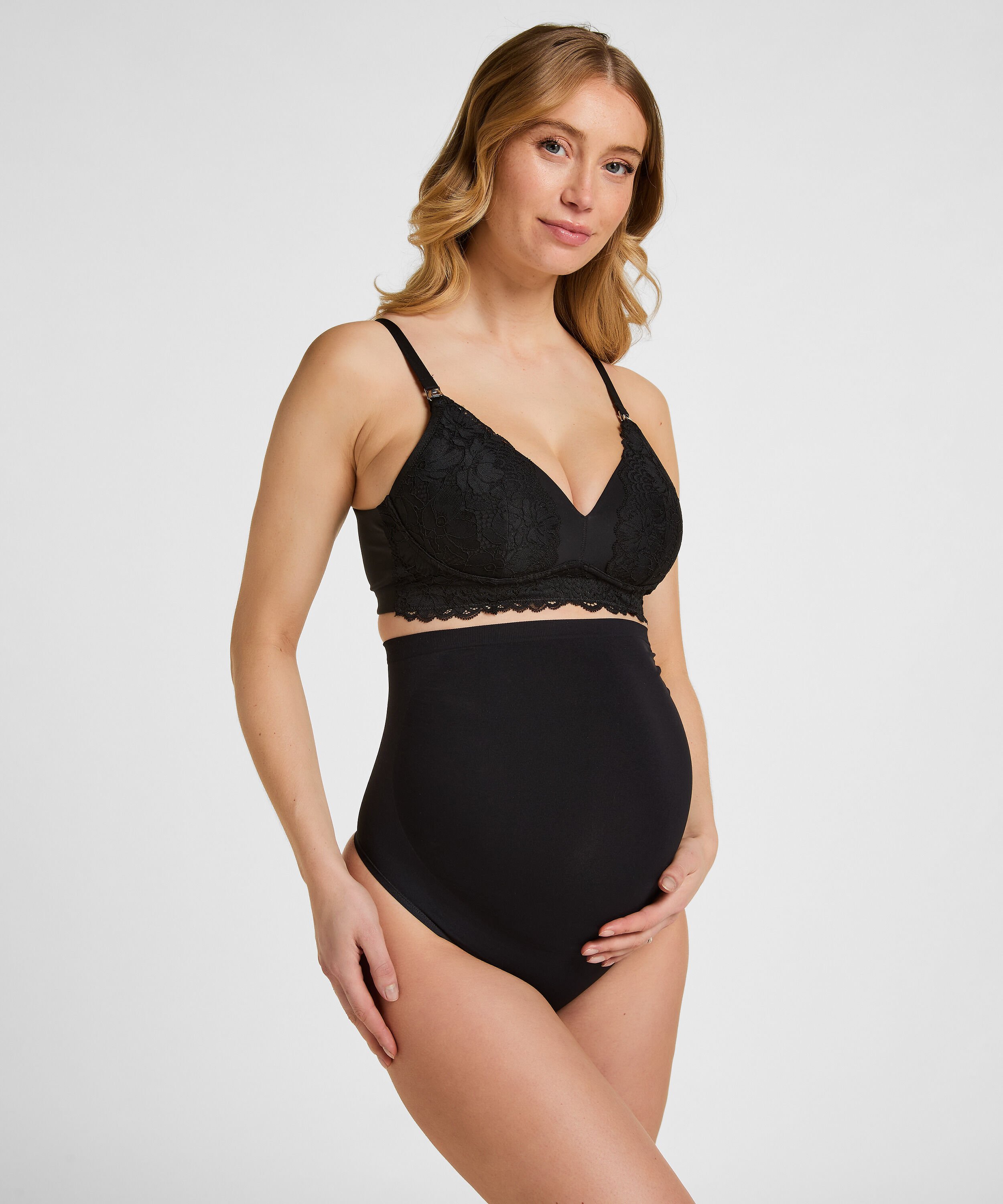 Sömlös Graviditetsstring, Svart Sömlös Graviditetsstring, Svart