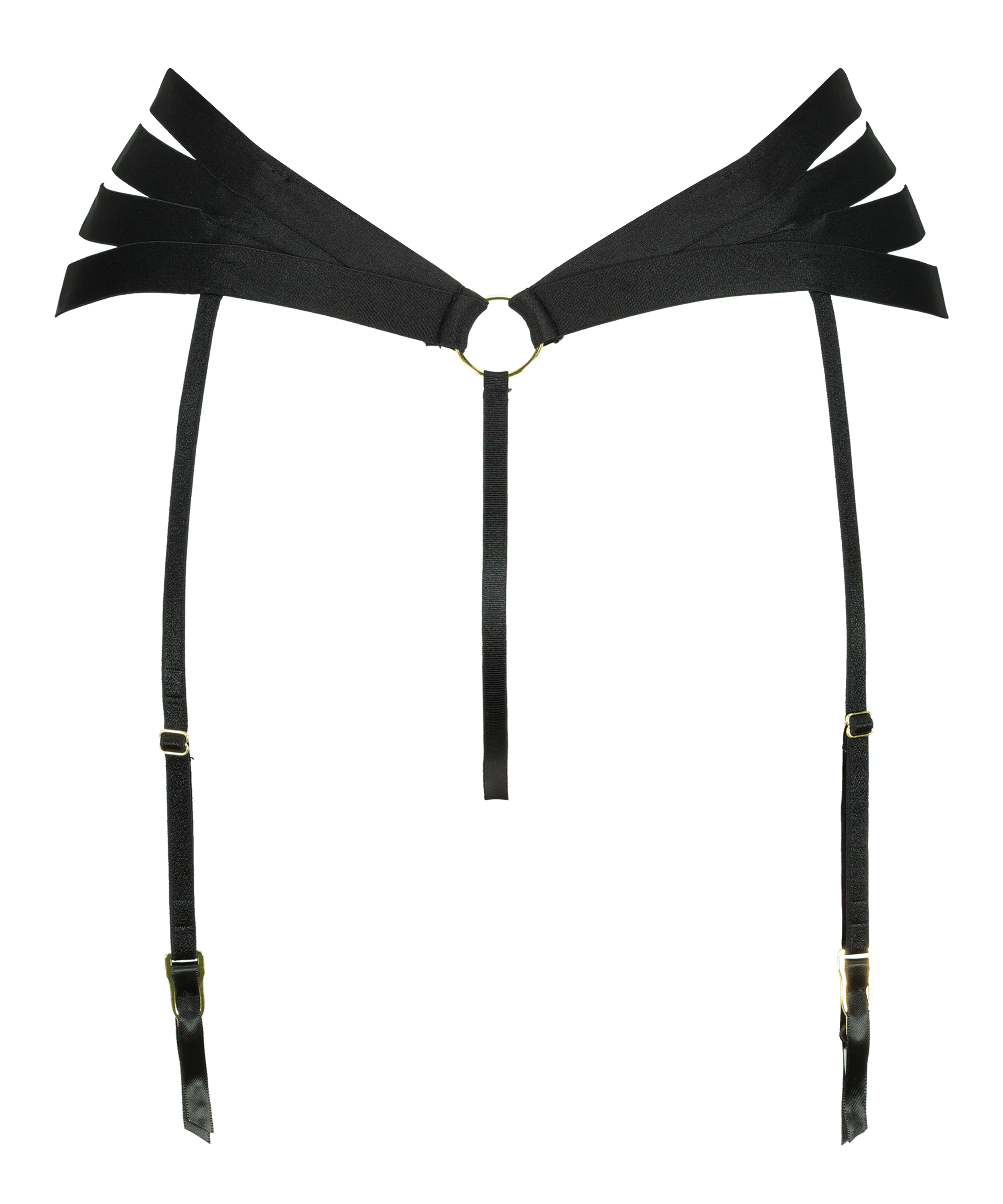 Femme högt skuren stringtrosa, Svart, main