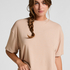 Pyjamastopp i uppruggad jersey, Beige