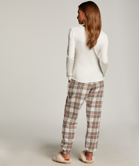 Pyjamasbyxori flanell, Beige