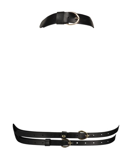 Private Cage Harness Choker, Svart