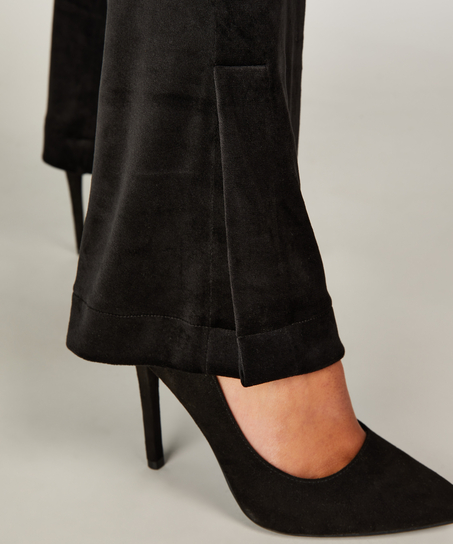 Leggings Flared Velour, Svart
