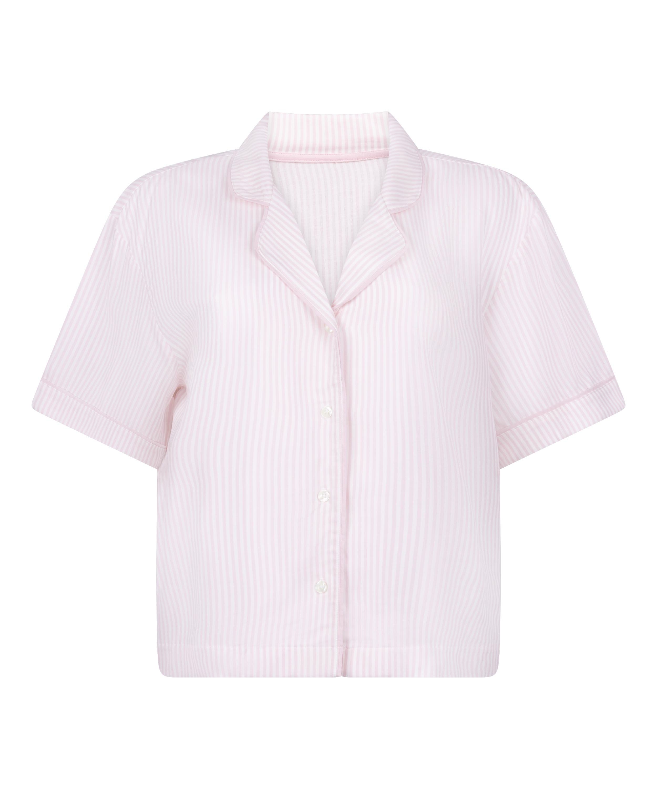 Pyjamasjacka med kort ärm, Rosa, main