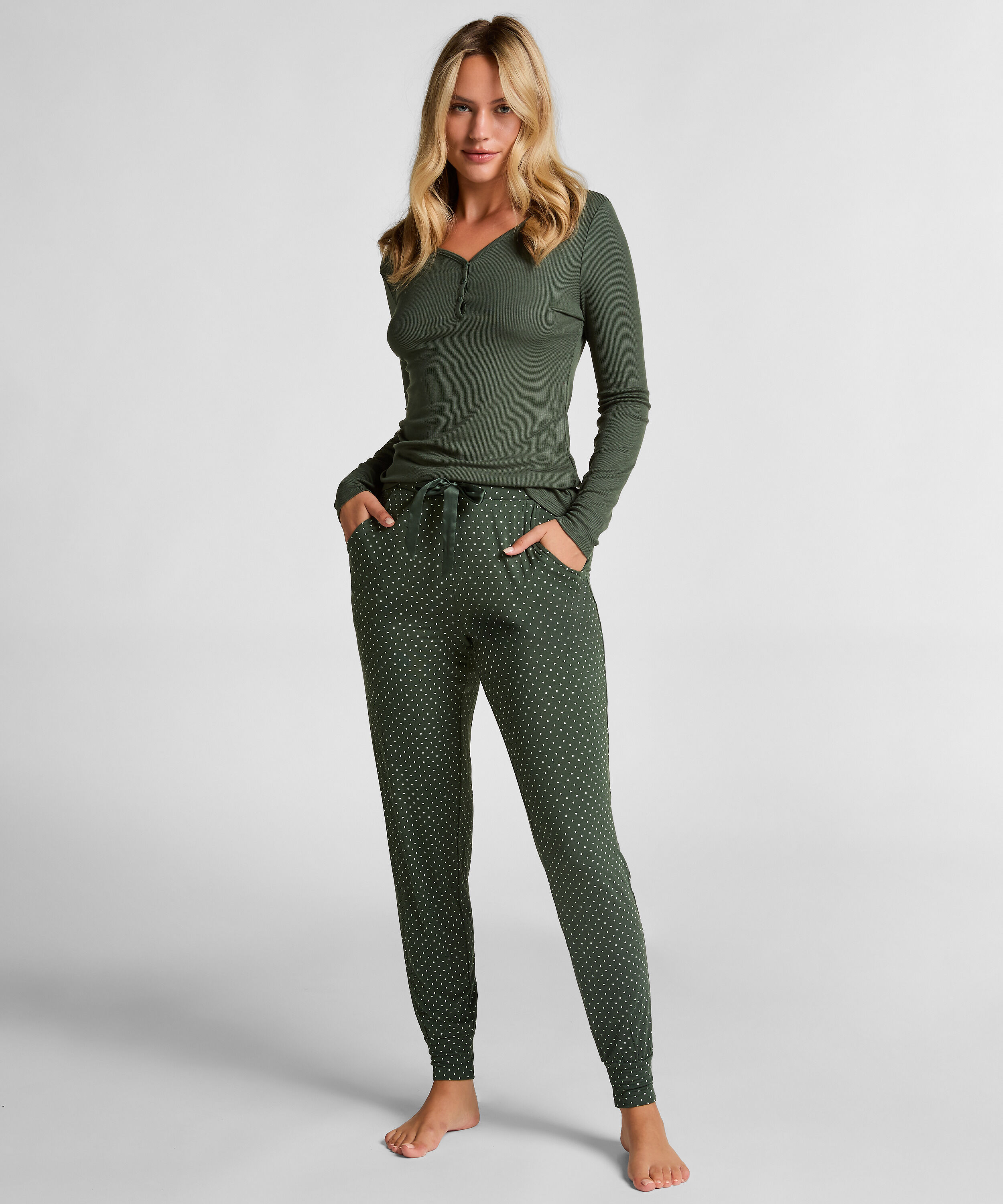 Pyjamasbyxa Jersey, Grön