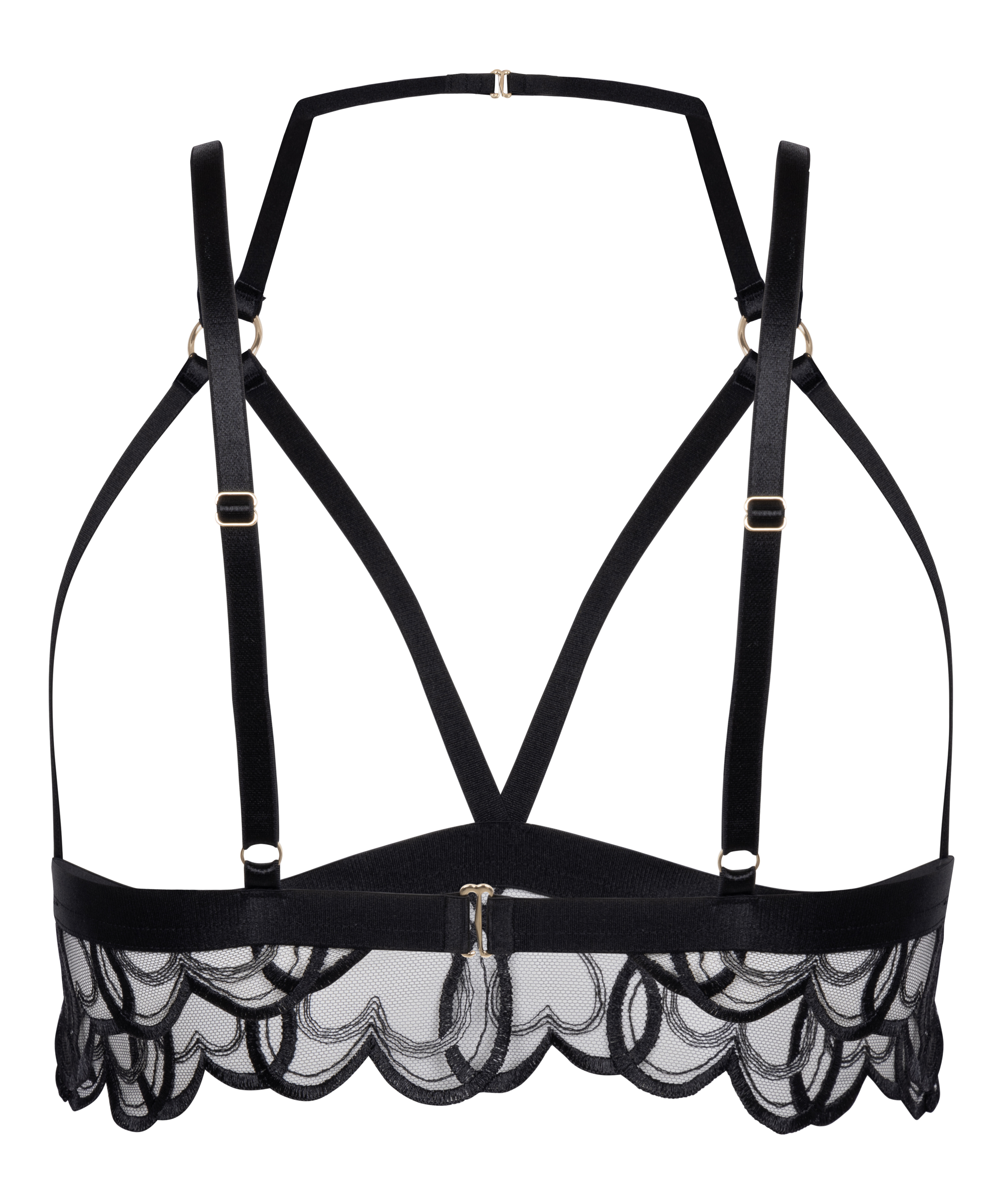 Olivia öppen bralette, Svart, main