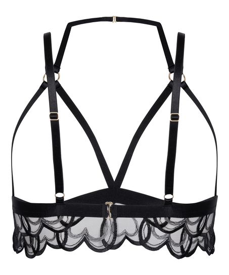 Olivia öppen bralette, Svart