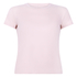 Kortärmad pyjamastopp Rib Crew Neck, Rosa