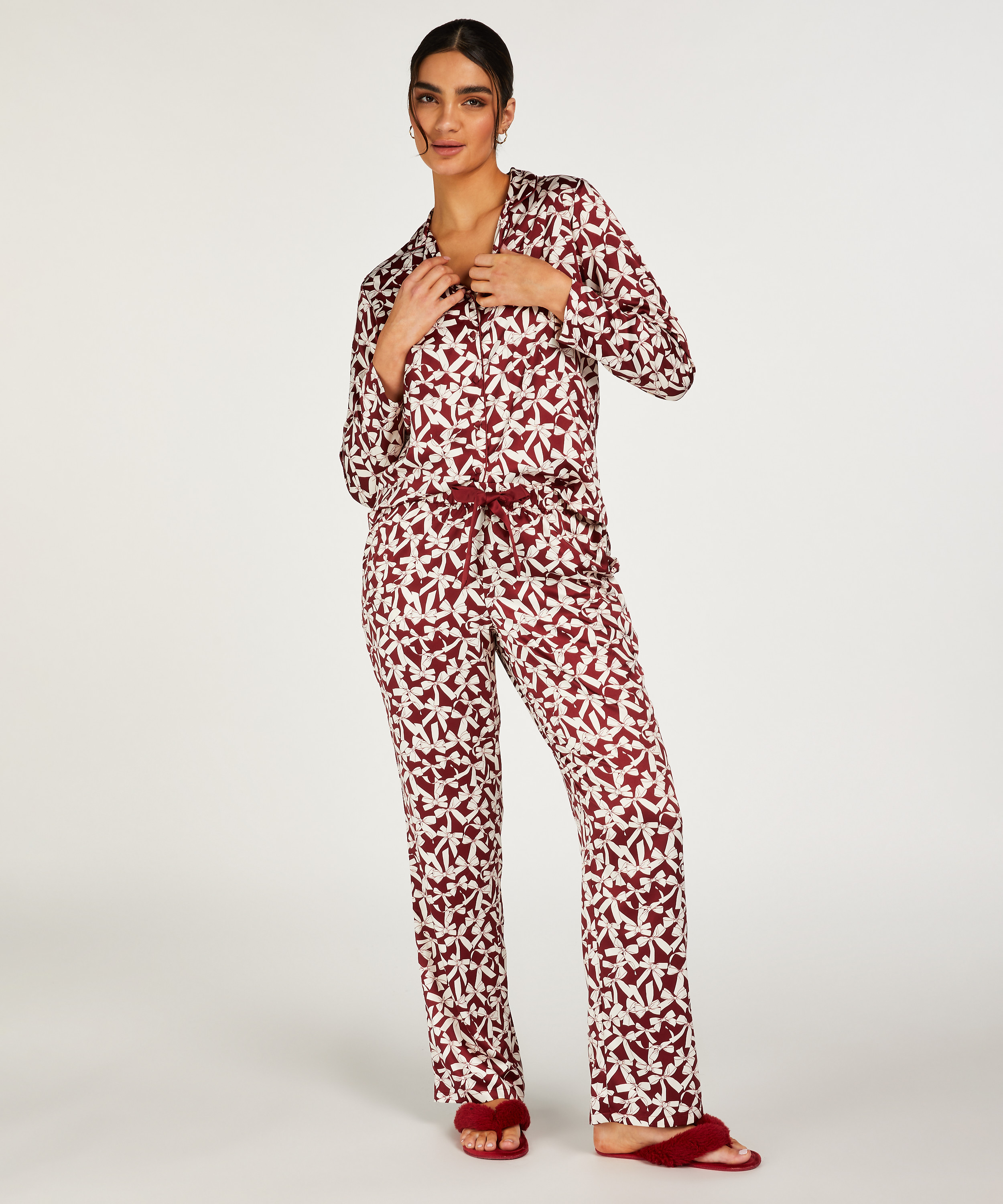 L&aring;ng&auml;rmad jacka i satin, R&ouml;d, main