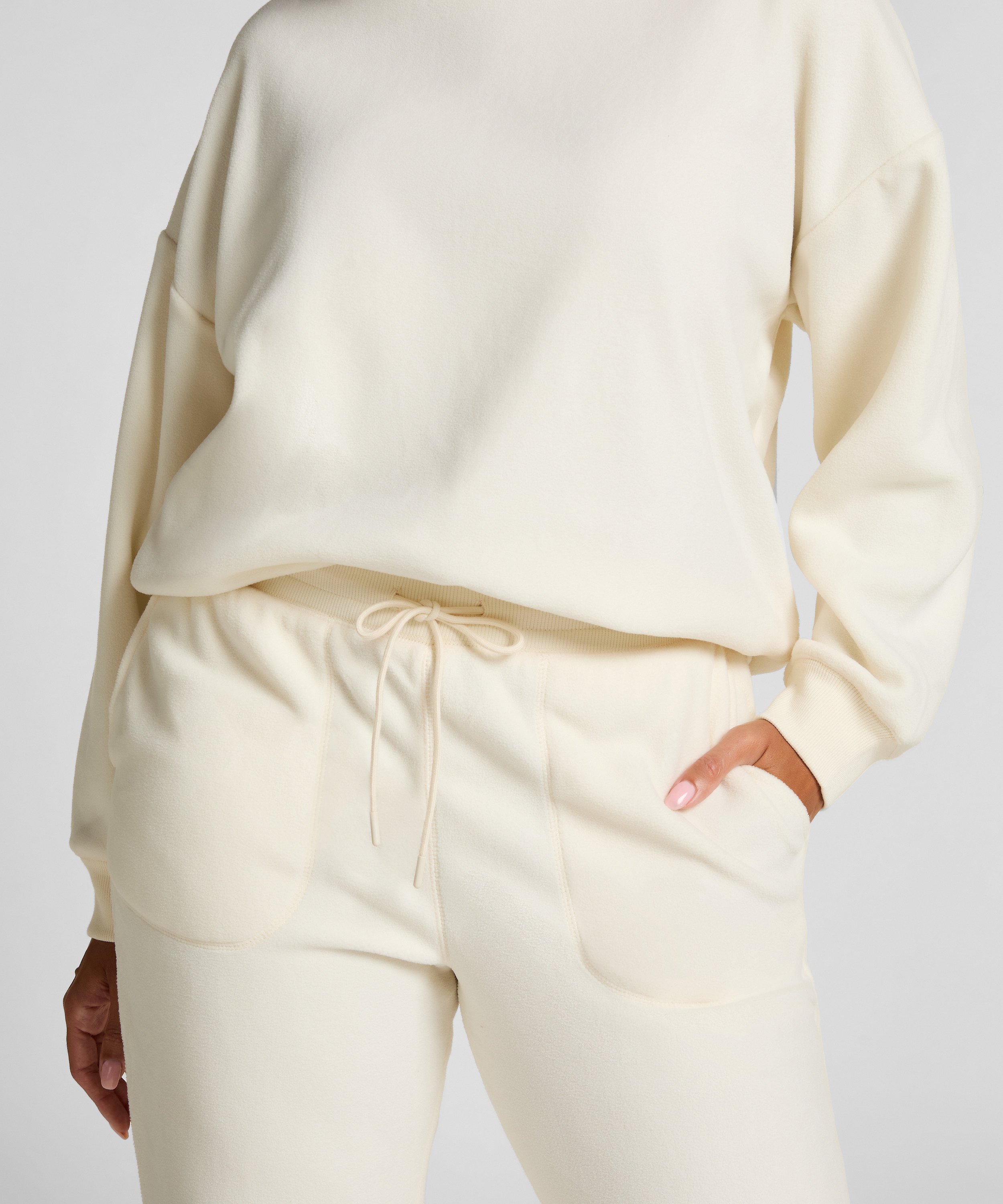 Sportig fleecetopp, Vit, main