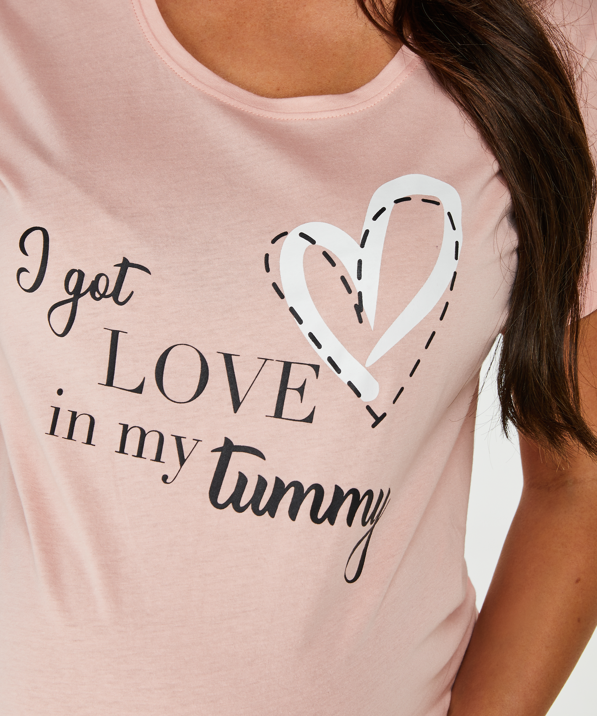 Kortärmat mammanattlinne, Rosa, main