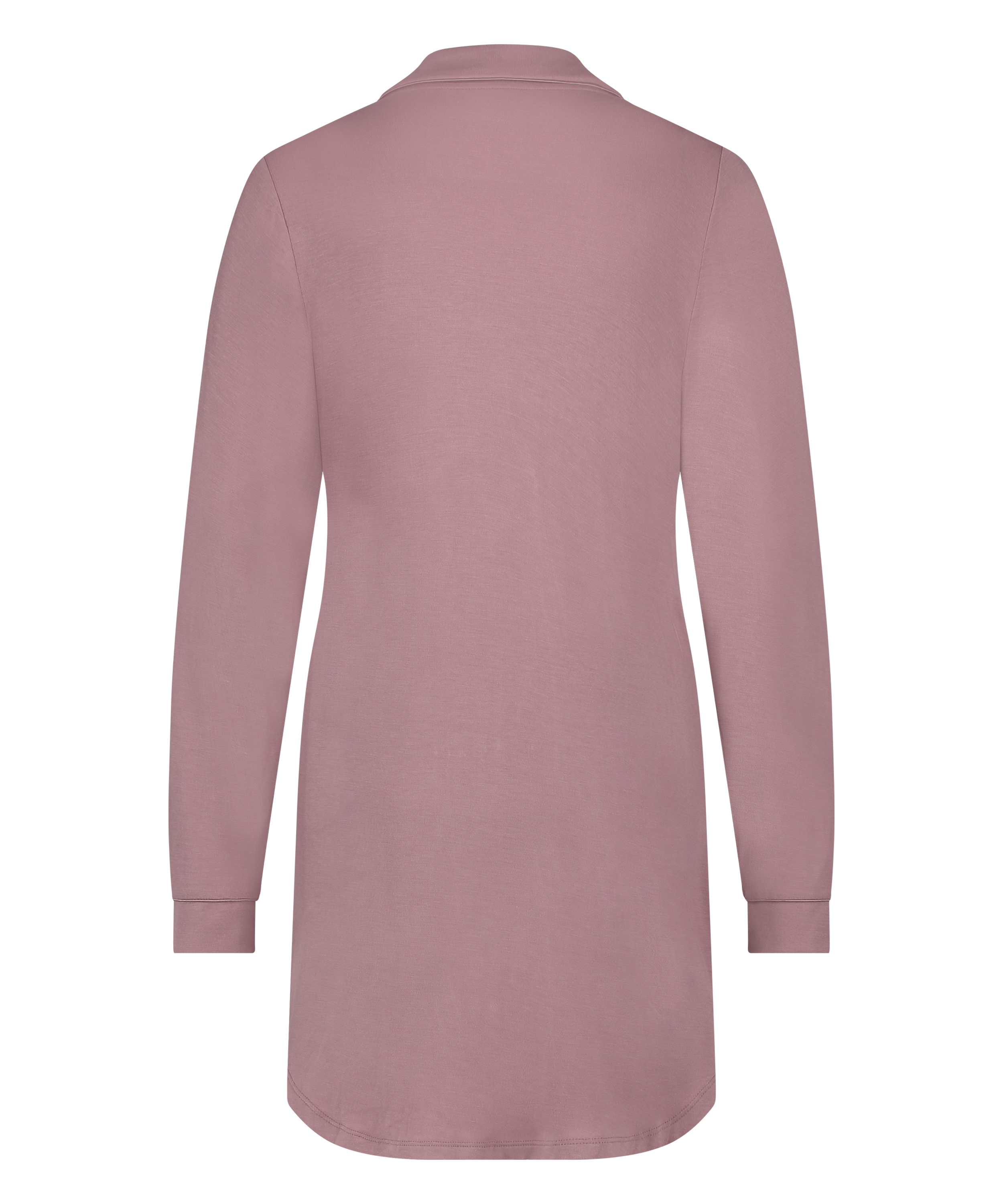 Långärmad skjortklänning i jersey Essential, Rosa, main