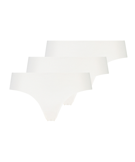 3-pack  osynlig brazilian-trosa, Vit