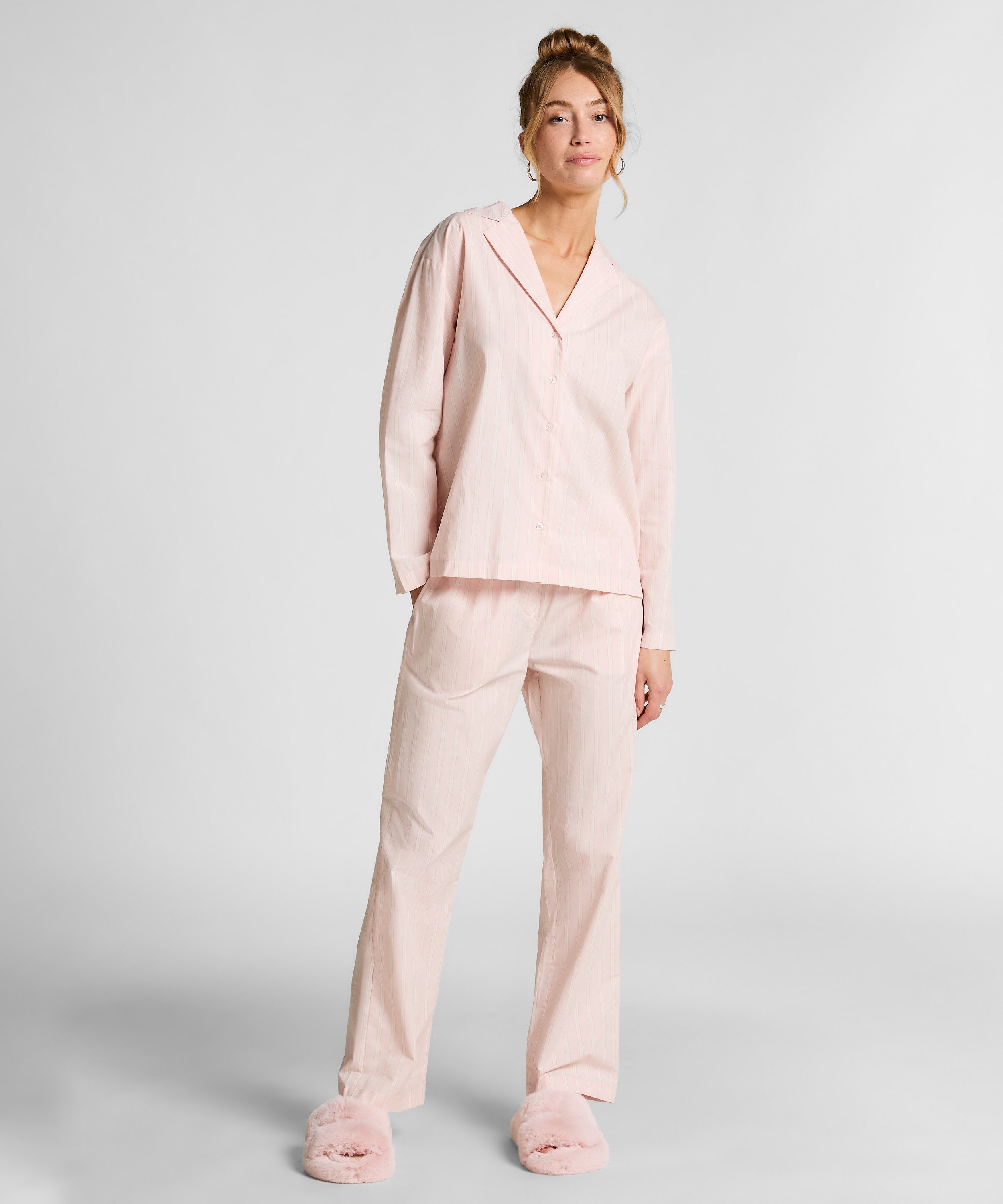 Pyjamastopp Bomull Poplin, Rosa, main