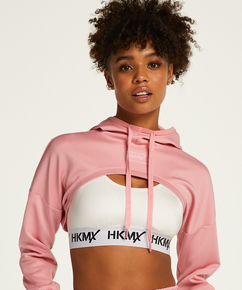 HKMX croppad hoodie, Rosa