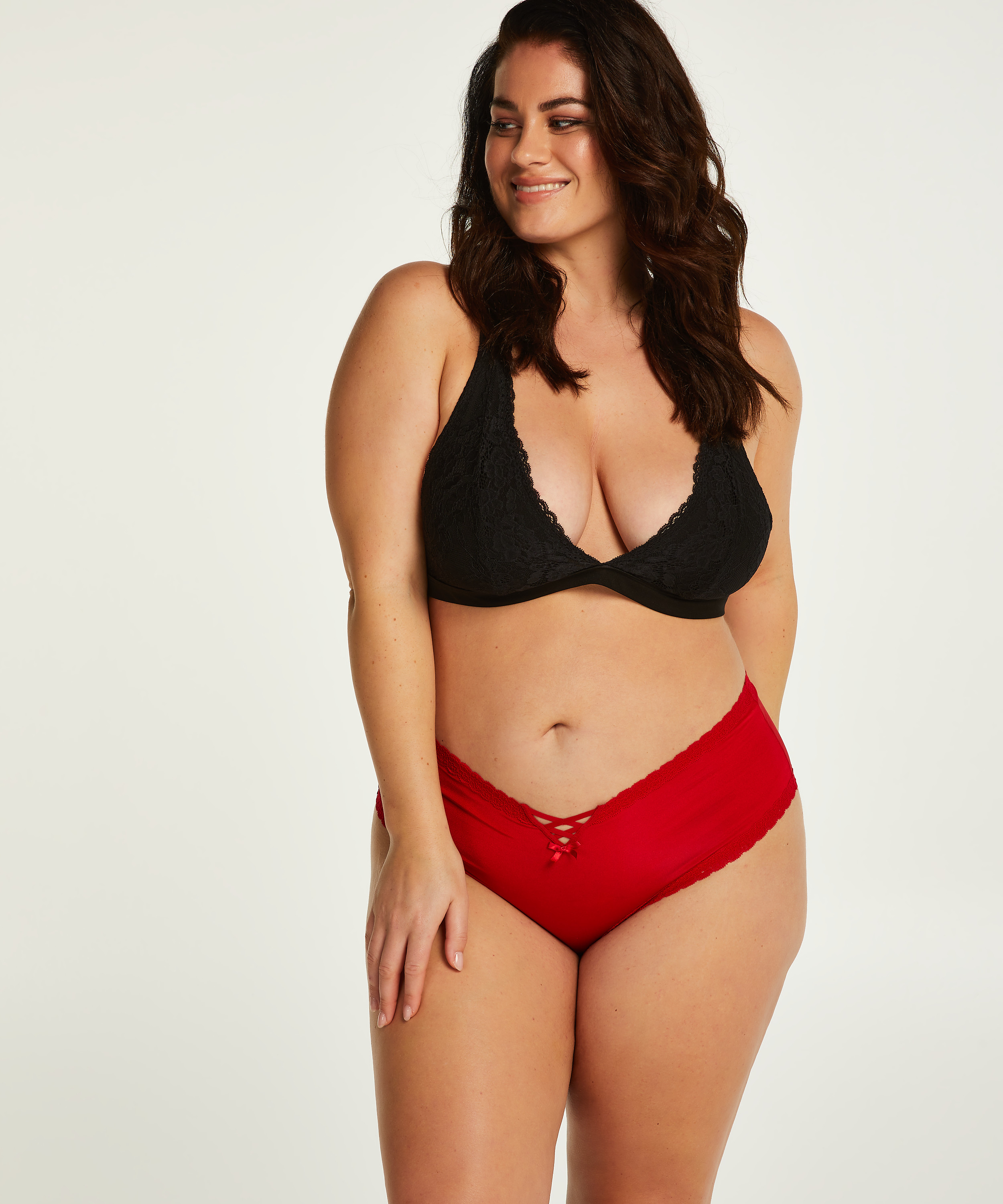 Vixen Curvy V-formad brazilian-trosa, röd, main