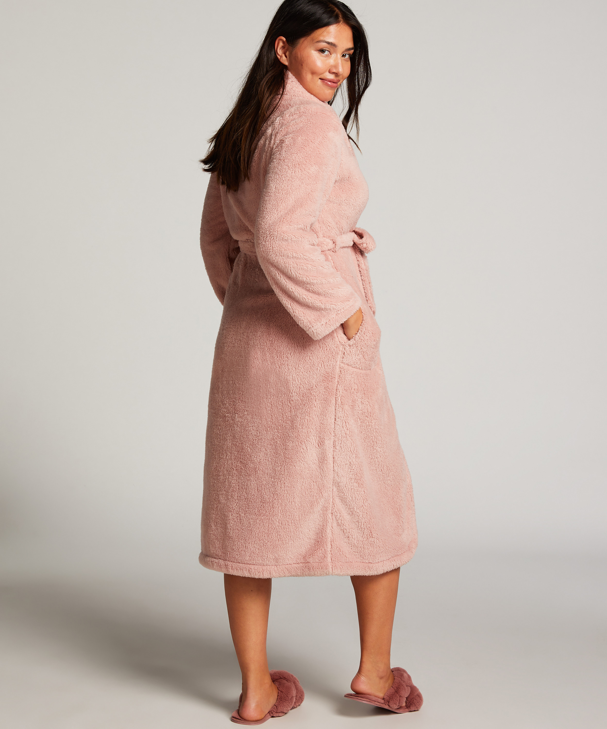 Morgonrock Fleece, Rosa, main