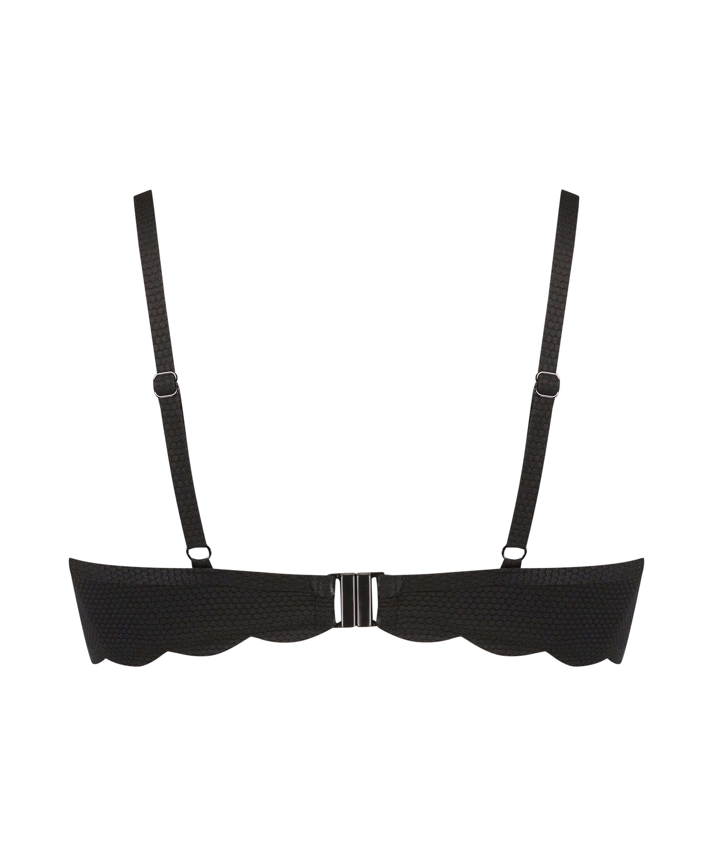 Formpressad bikiniöverdel med bygel Scallop, Svart, main