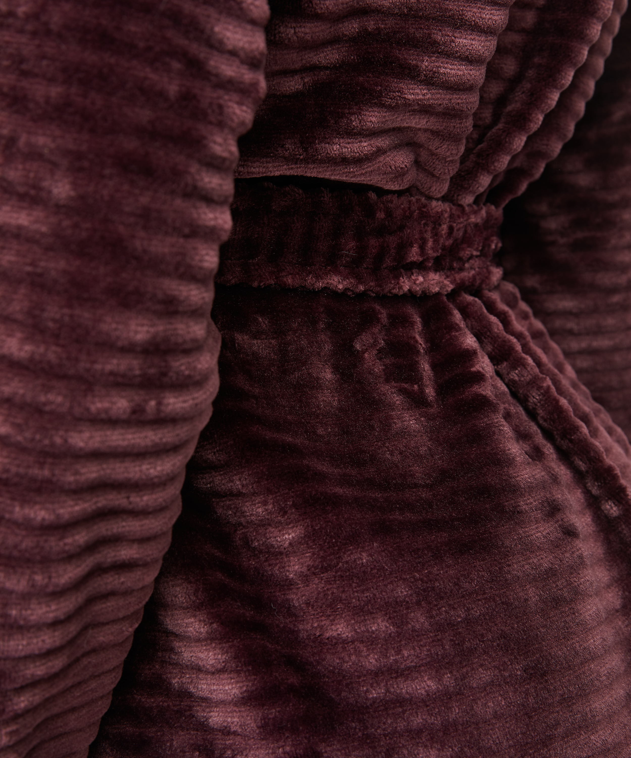 Ribbad badrock av fleece kort, Lila, main