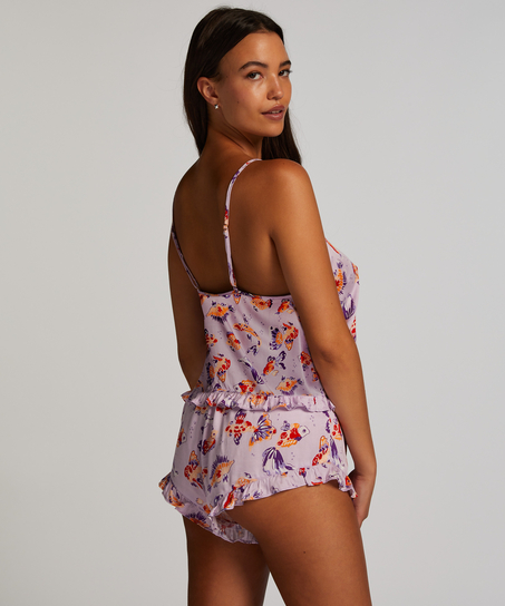 Satin pyjamasshorts, Lila