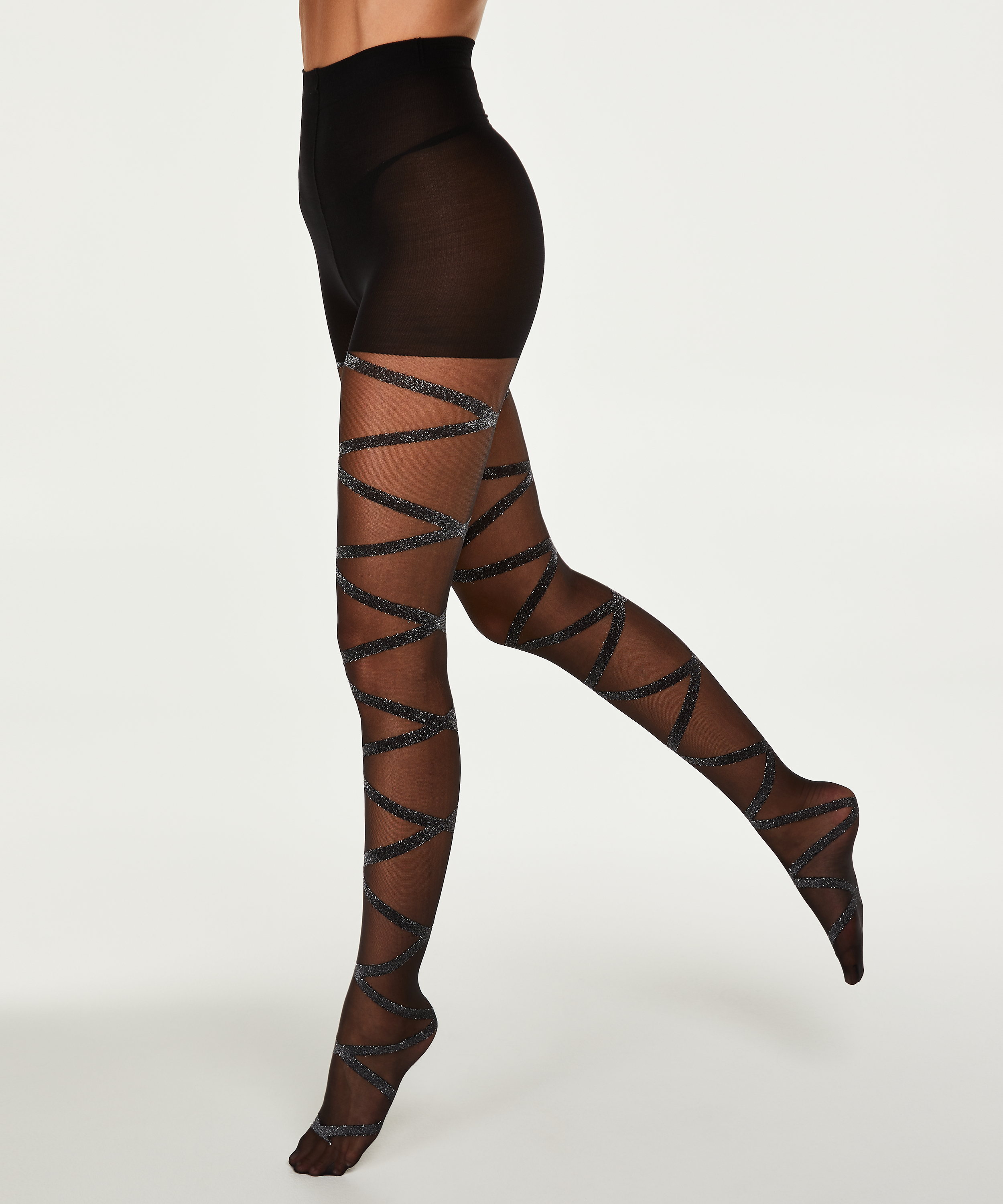 20 Denier Strumpbyxa Open Gladiator, Svart, main