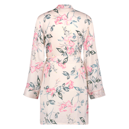 Kimono i vävt tyg, Beige