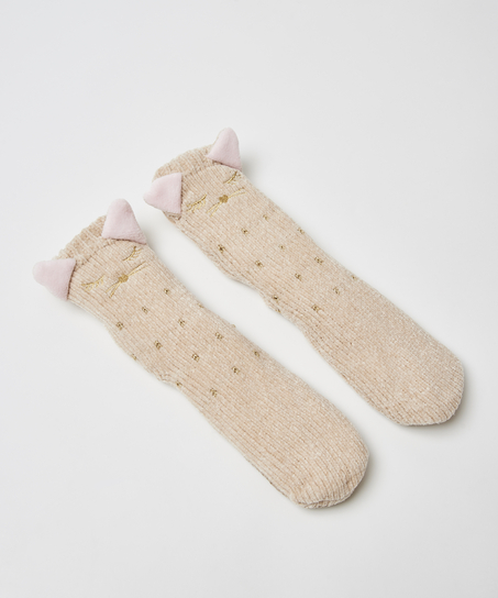 Toffelsockor Fluffy, Vit