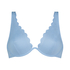 Scallop icke-formpressad bikiniöverdel med bygel, blå