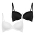 Formpressad bygel-bh, 2-pack Lola, Svart