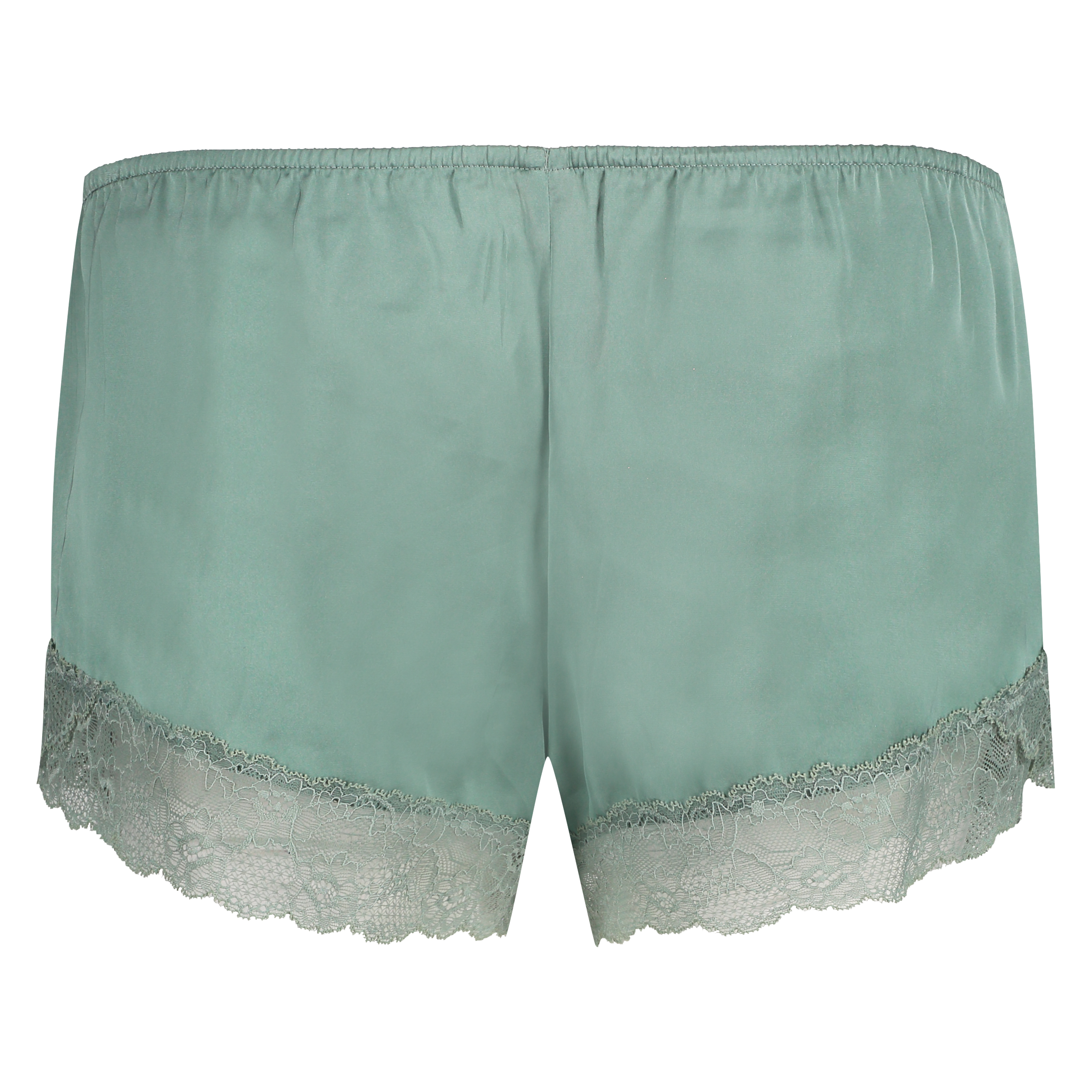 Satin pyjamasshorts, Grön, main
