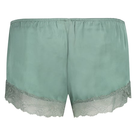 Satin pyjamasshorts, Grön