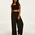 Rynkad crop top, Svart