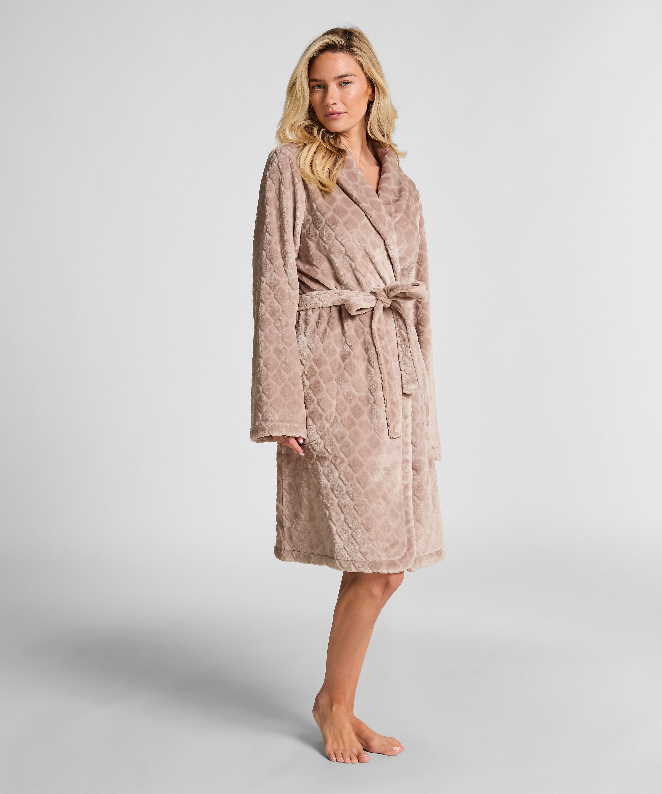 Morgonrock Fleece, Beige