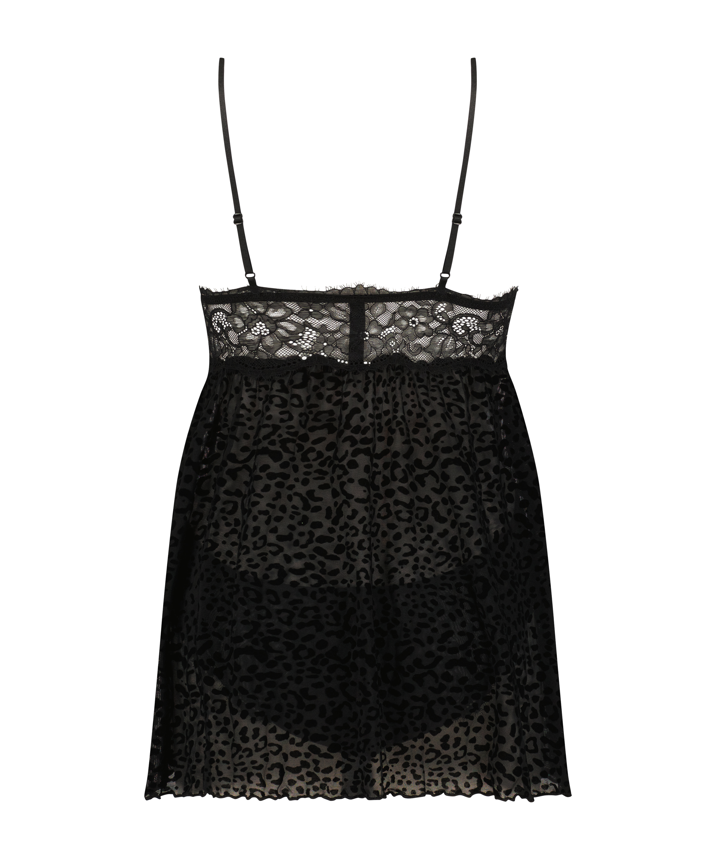 Babydoll Animal Flock Lace, Svart, main