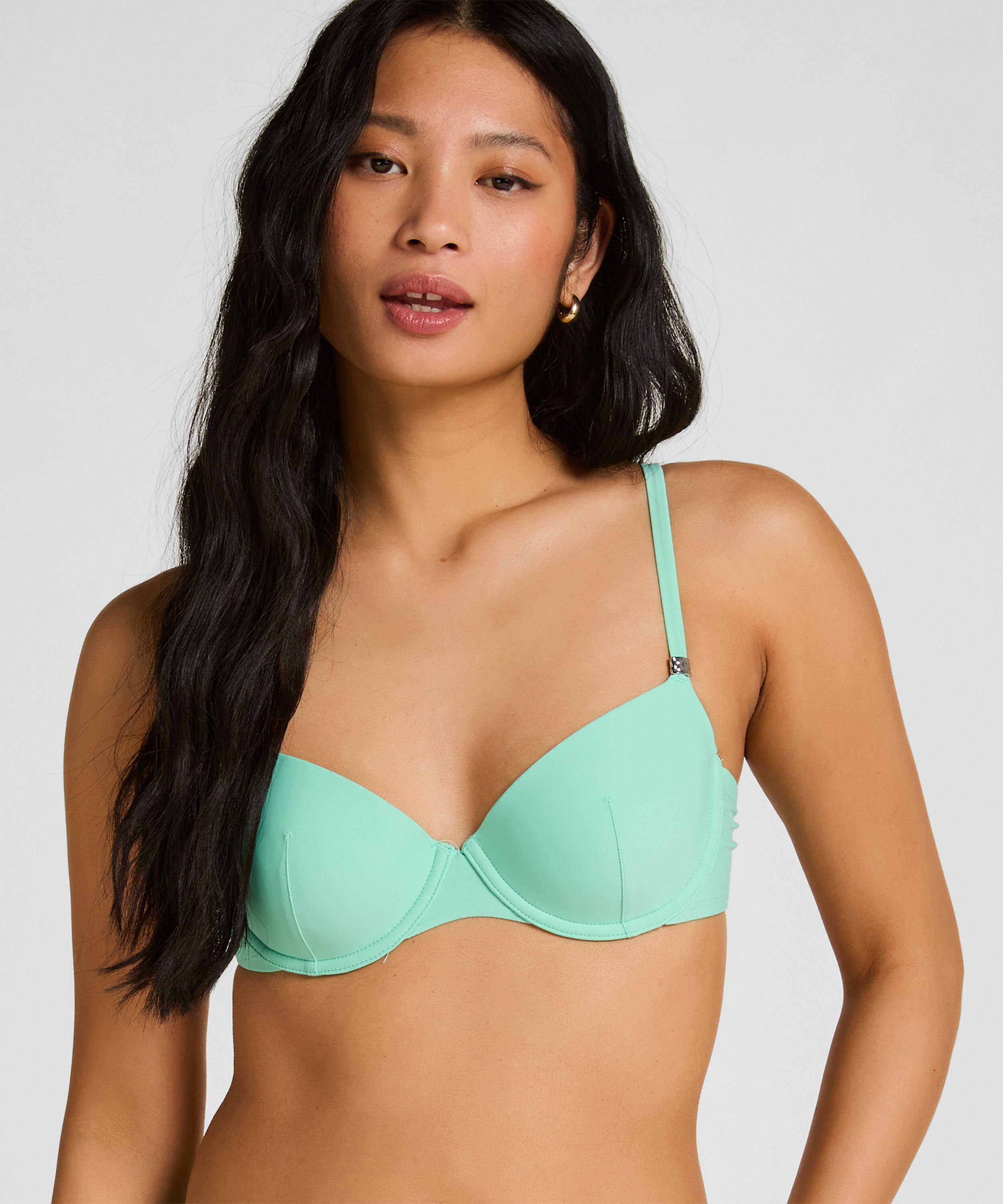 Lyxig Bikinitopp med Bygel och Vaddering, Grön