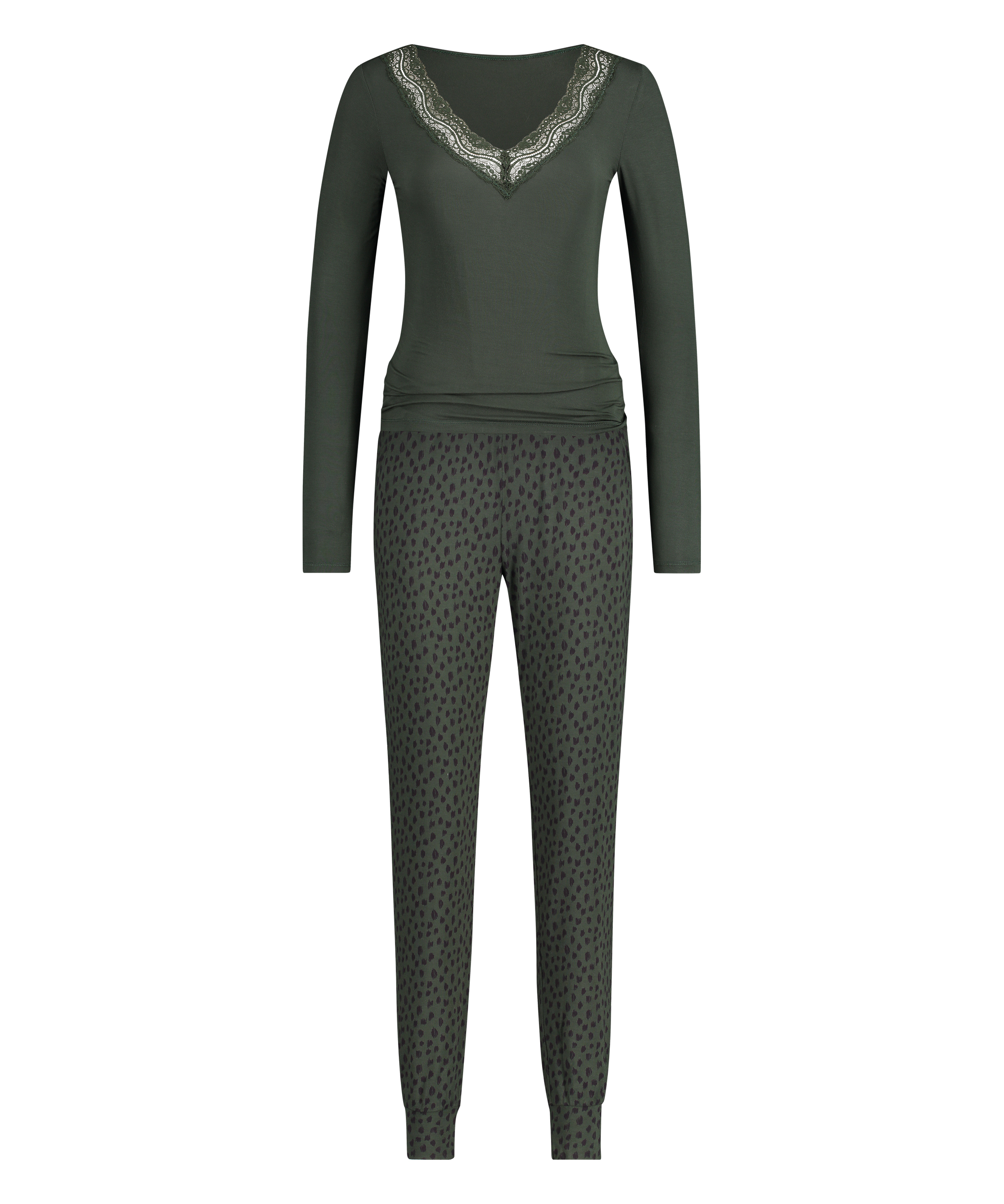 Pyjama set Leopard, grön, main