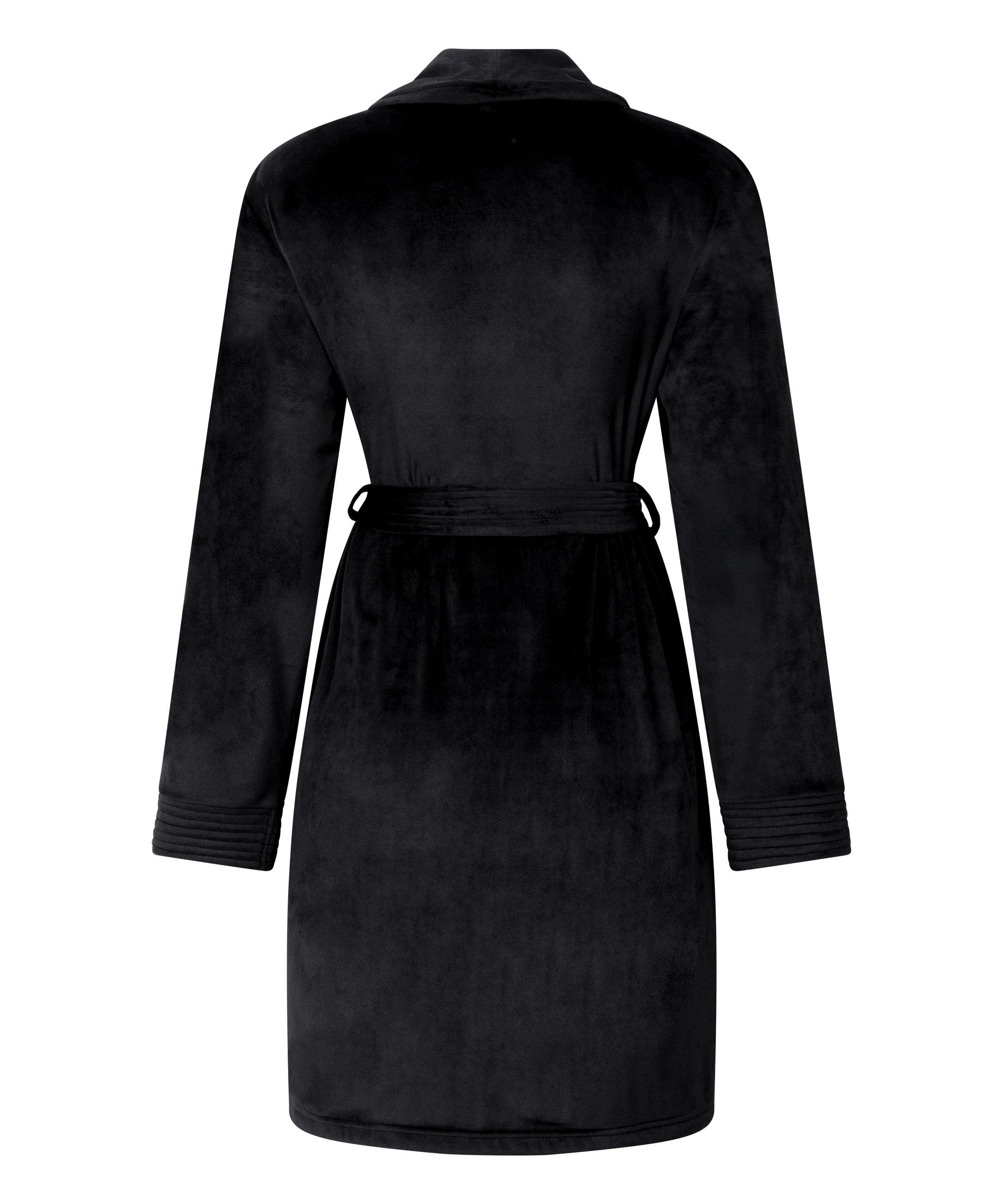 Kort badrock i velours, Svart, main