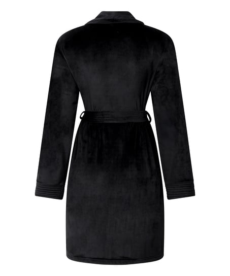 Kort badrock i velours, Svart