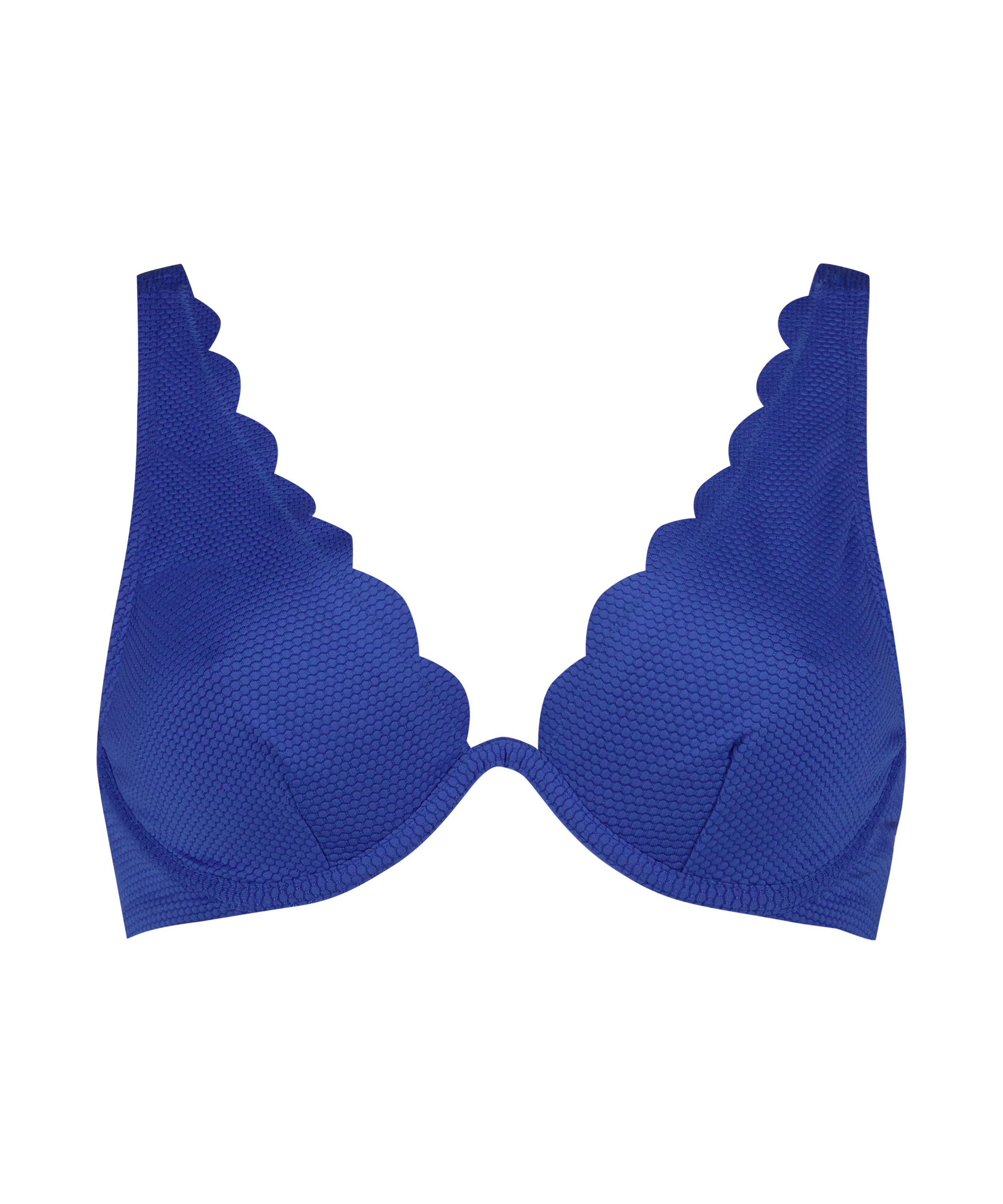 Scallop icke-formpressad bikiniöverdel med bygel, blå, main