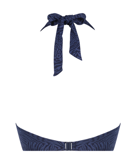 Formpressad bikiniöverdel med bygel och push-up Kai, blå