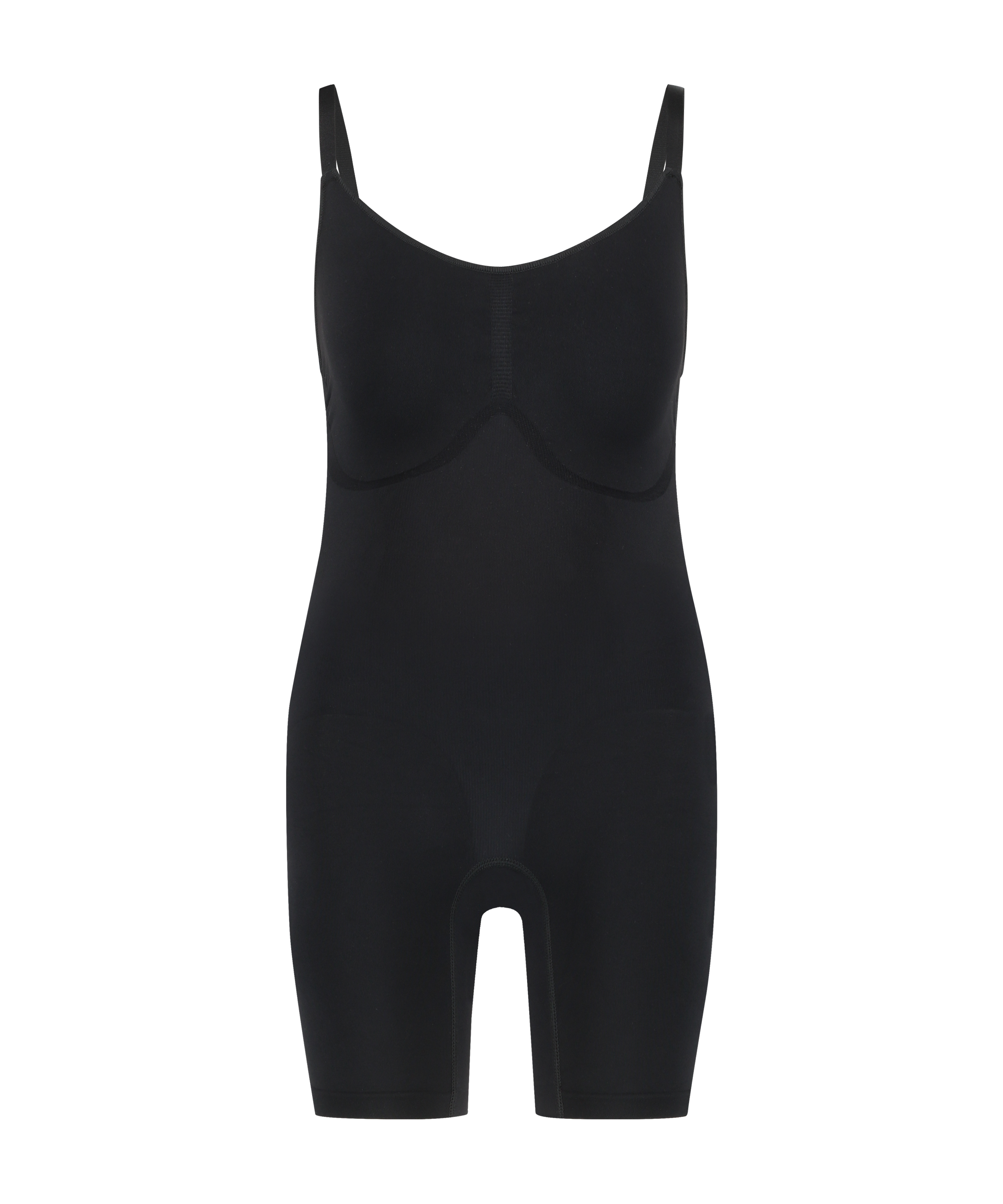 En sömlös bodysuit med högt skurna ben, Svart, main