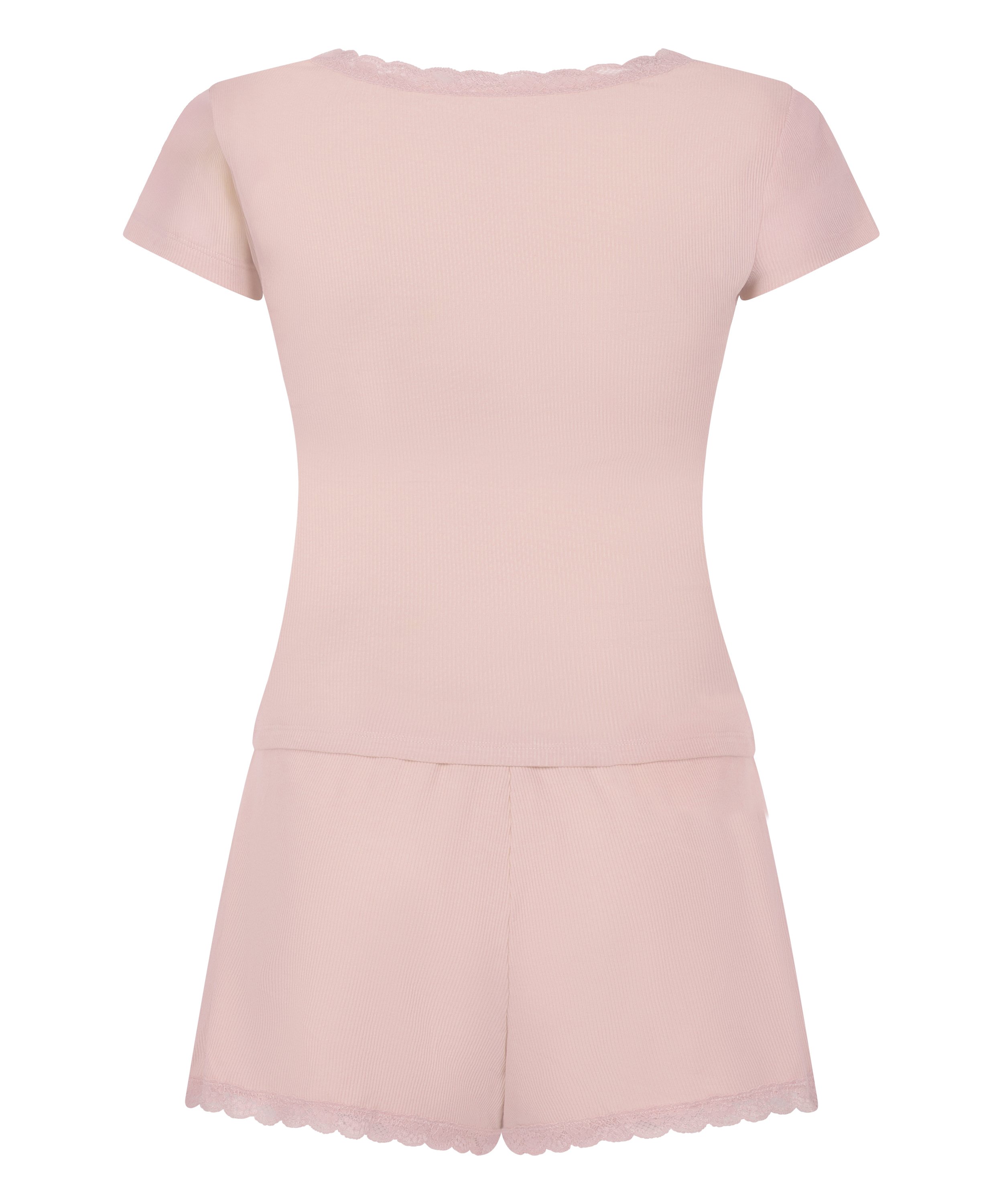 Pyjamasset ribbad spets, Rosa, main