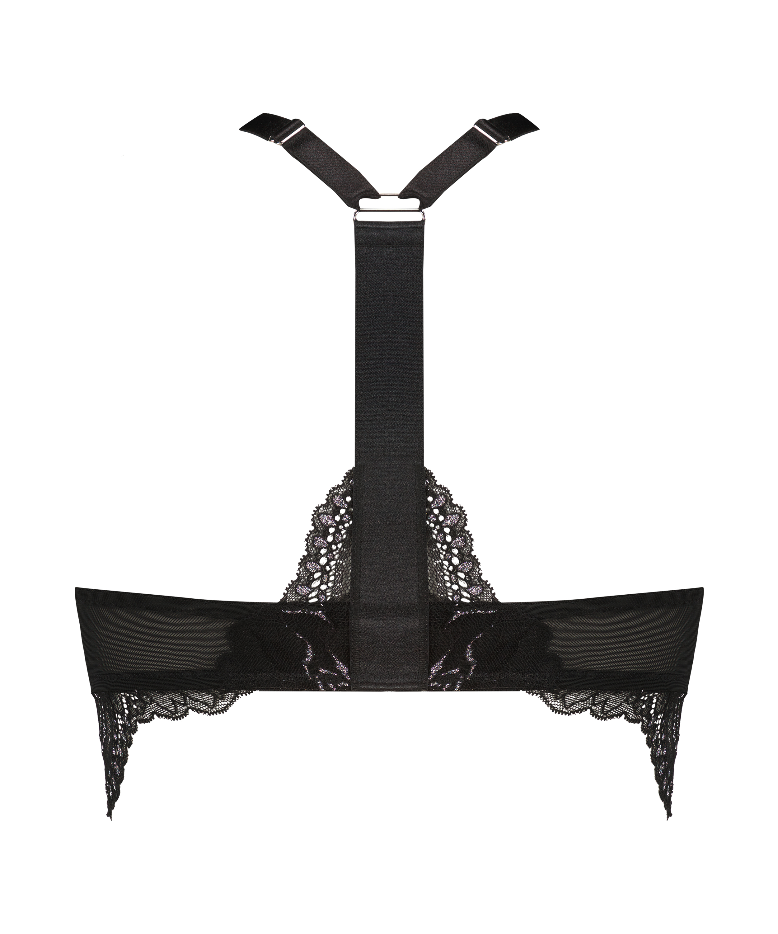 Formpressad longline-bh med bygel och push-up Donna Sparkle, Svart, main