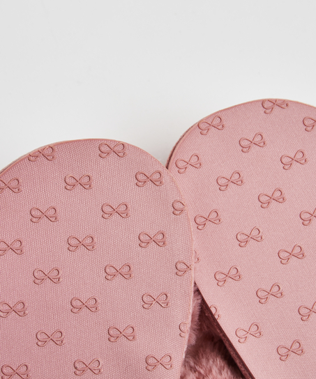 Tofflor Fake Fur, Rosa